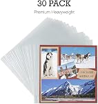 Samsill Scrapbook Refill Pages 12 x 12 Inches, 30 Pack, Super Heavyweight, Clear, Fits Post Bound and 3 Ring Albums, Archival Safe, Top Loading, Paper Inserts Not Included