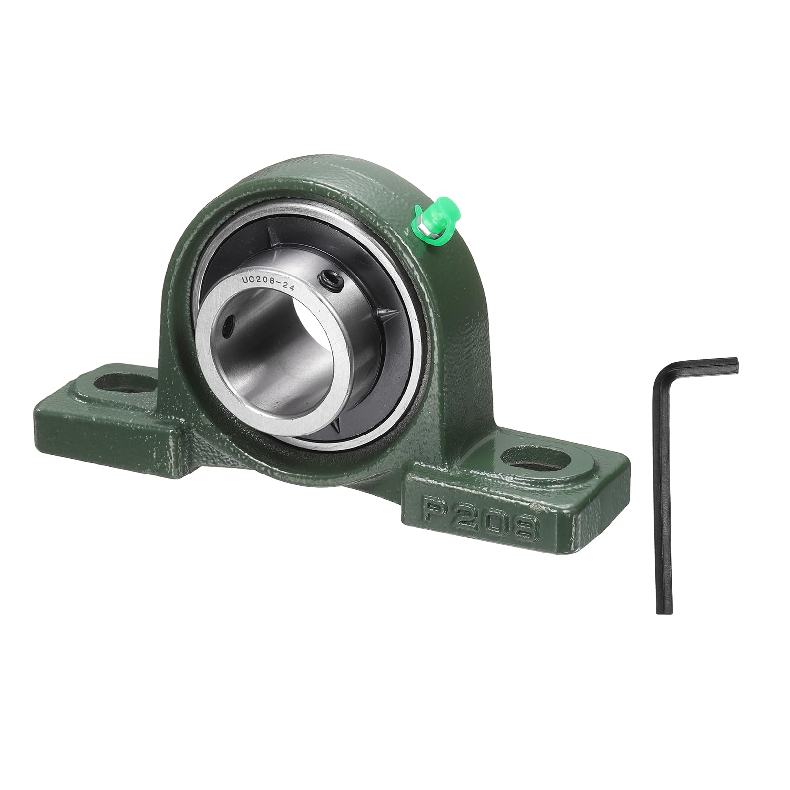 QUARKZMAN Rodamientos De Soporte UCP208-24, Diámetro Interior De 1-1/2 Pulgada, Autoalineables, Base De Hierro Fundido Sólido, Rodamiento De Bolas Montado En Brida De Acero Cromado (ABEC3)