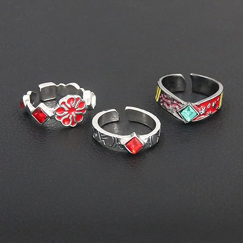 Miniatura 7 de Tanjiro Kamado - Anillos de dedo de anime  Kimetsu No Yaiba Characters Cosplay anillo abierto ajustable  Joyería de moda de Navidad regalos para
