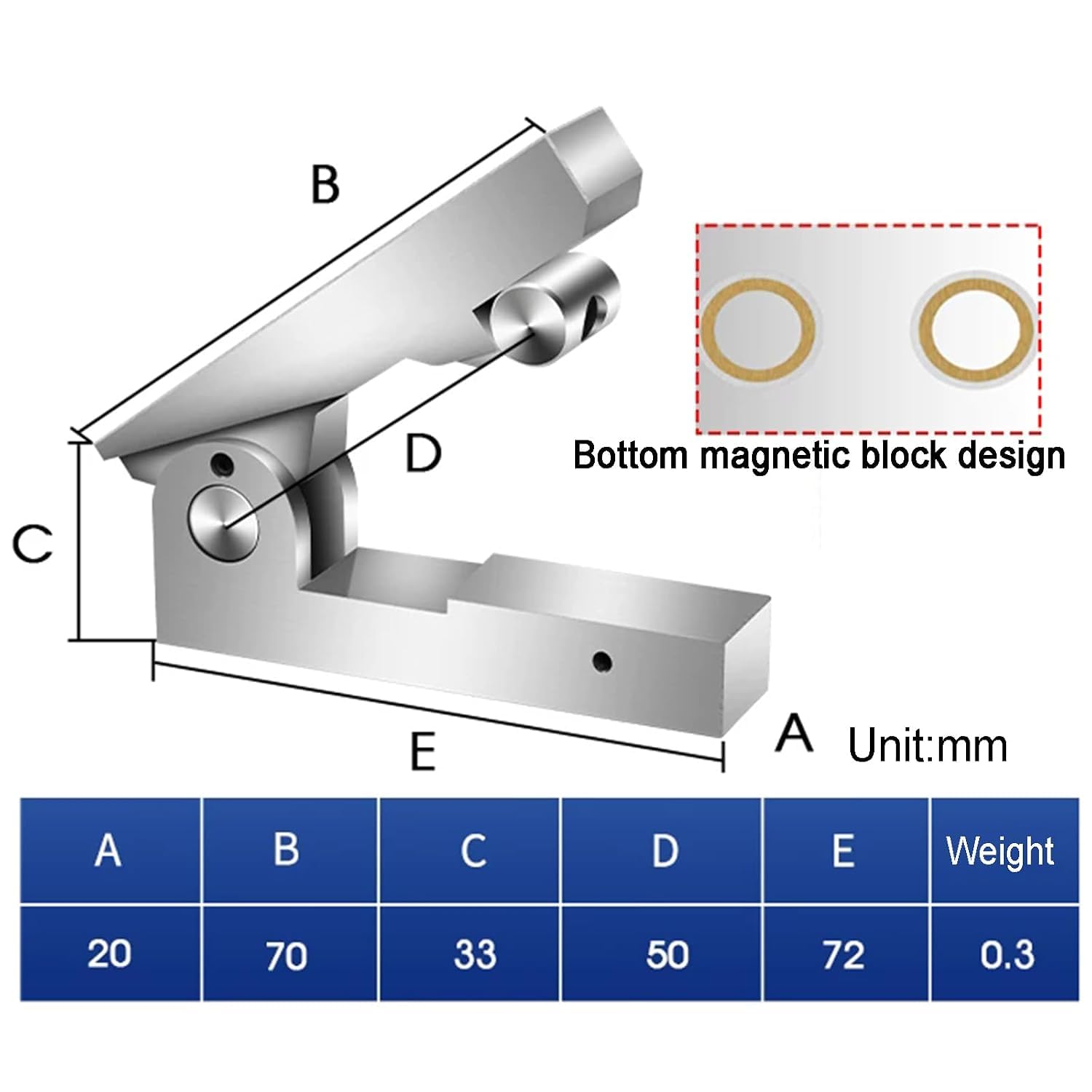 Precyzyjny kątomierz sinusoidalny 100 mm, z podstawą magnetyczną, dokładność szlifowania 0,003 mm. Idealny do szlifowania powierzchni. (50mm)