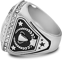 Vista 3 de Express Medals 1 a 12 paquetes de anillos de trofeo de campeón de fútbol americano de fantasía - S