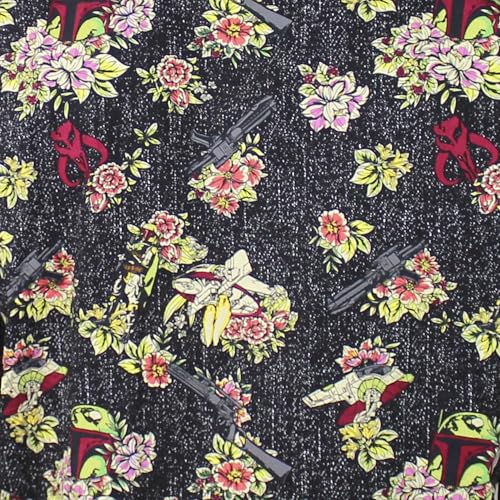STAR WARS Men's Boba Fett Floral Button Down Shirt2