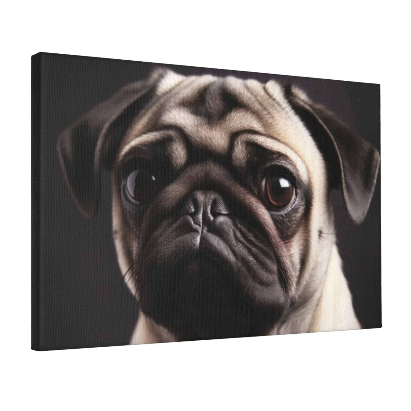 Canvas Wall Art for Living Room Wall Decor 12"x18" Modern Artwork Painting Pictures Hanging Canvas Prints pug Aesthetic Wall Art for Bedroom Bathroom Office Wallart Decor