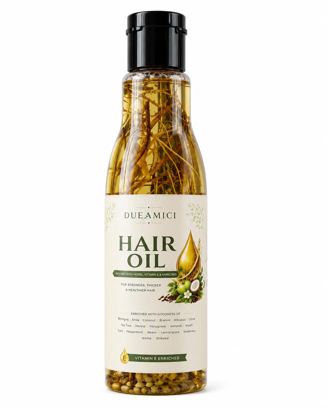 DUEAMICI Herbal Hair Oil with Rosemary, Bhringraj, Amla and Argan Oil | Brahmi & Hibiscus, Fenugreek & Castor Oil, Vitamin E Enriched, Multi-Herb Formula, Hair Nourishment-picture-10
