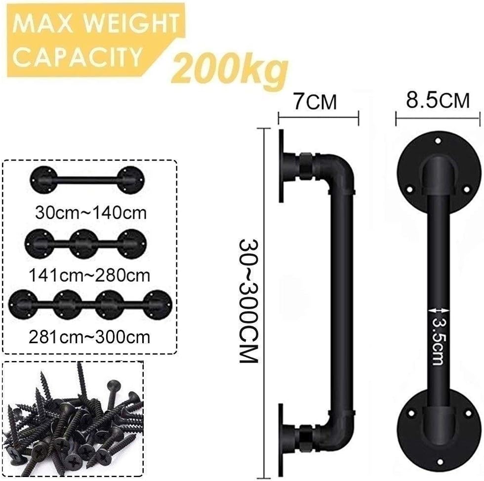 MSHAHO Staircase Handrail Guardrail Banister,Wall Mounted Stair Complete Kit Stair Indoor Outdoor Corridor Villa Attic Stairs Anti-Slip Stair Steps Handrails for The Elderly and Children, Support Rai - - 