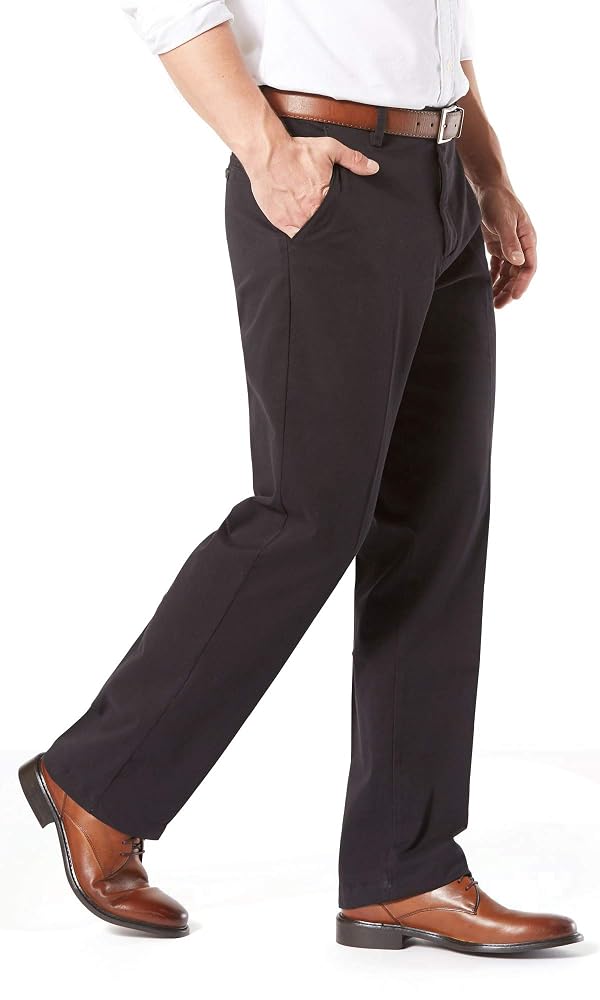 Dockers Men's Classic Fit Workday Khaki Smart 360 Flex Pants (Standard and Big & Tall), Black, 48W x 29L by DOCKERS - Used condition - Image 2