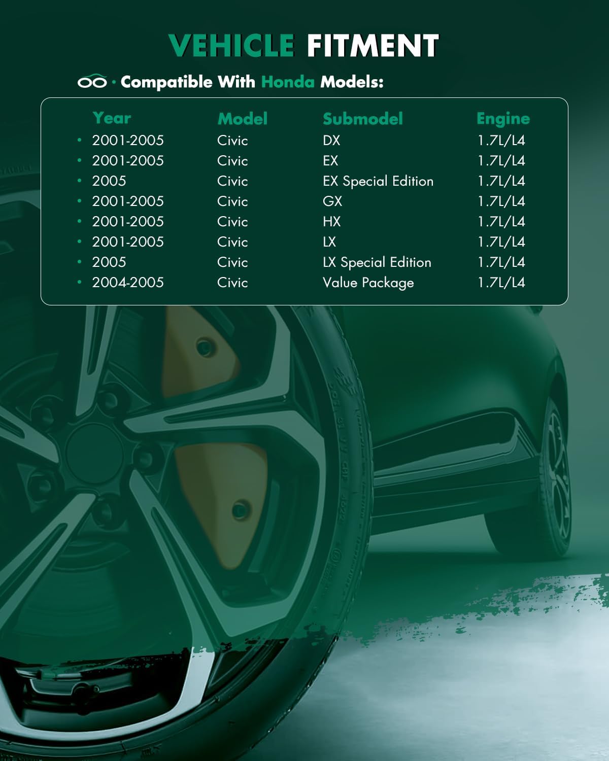 SCITOO Front Left Right Cv Axle Shaft Assembly Fit 2001-2005 For Honda Civic 1.7L Ncv36555 66-4060 2Pc