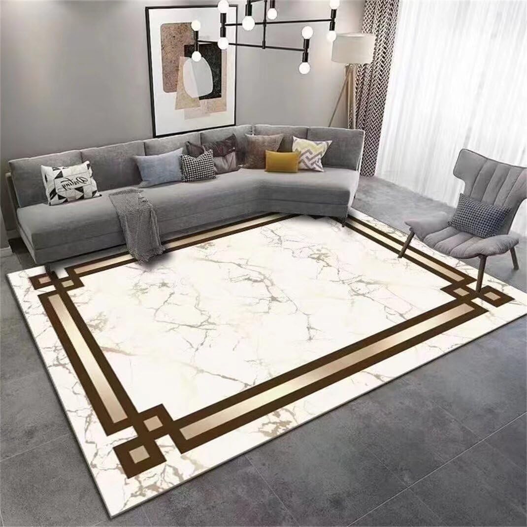 Tapis enfant poils courts anti-poussière beige lavable 120x170cm pour nettoyer facilement