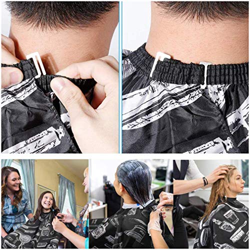 Foto von Haarschneideumhang für Erwachsene Friseurumhänge Unisex Umhang Friseur zum Haare Schneiden Friseurumhang Salon Barber Cape Umhänge Friseur mit Haarschneidekamm, Schwarz