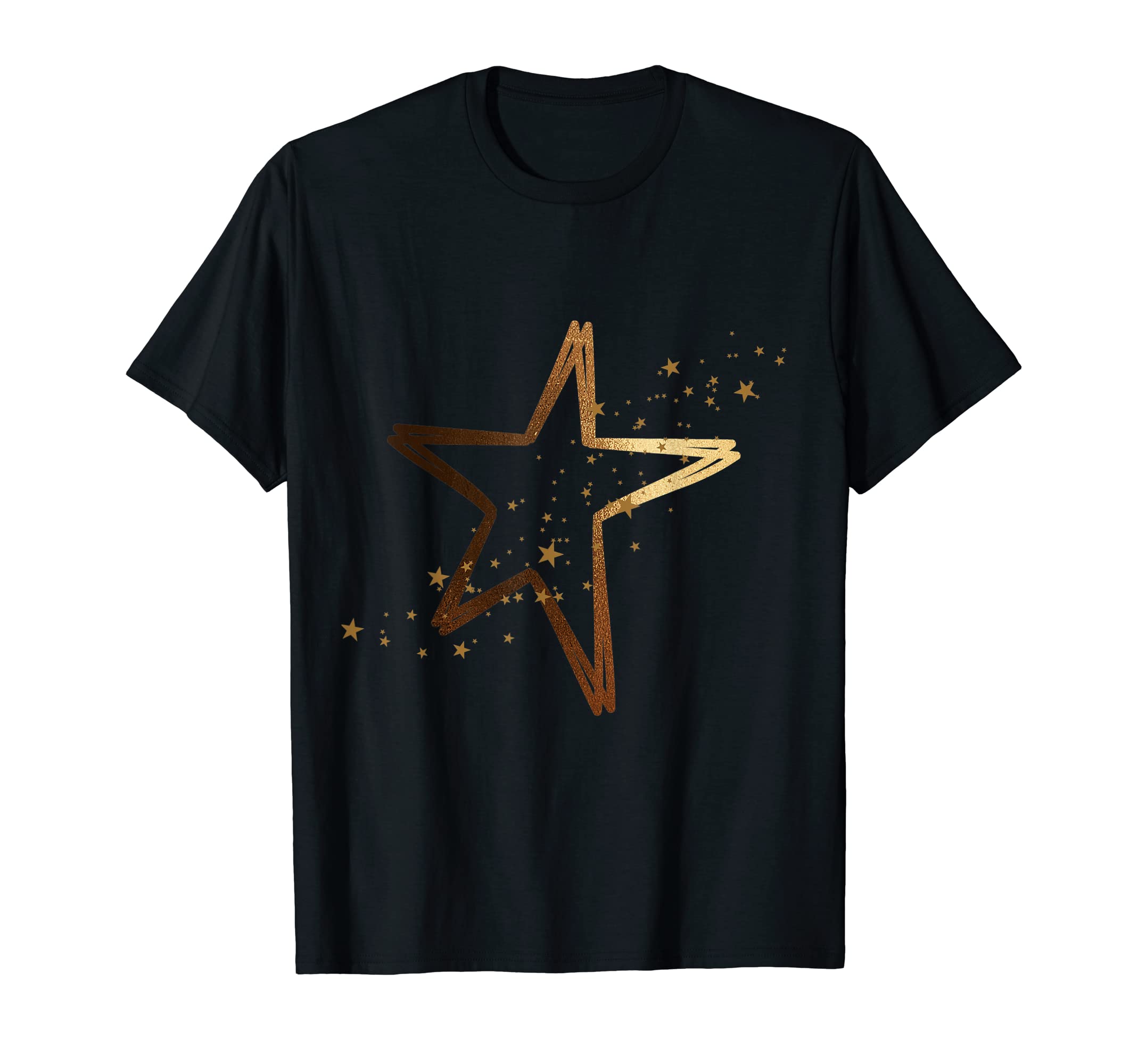 LVKPLarge golden colour star with little stars around. T-ShirtOEKO-TEX STANDARD 100