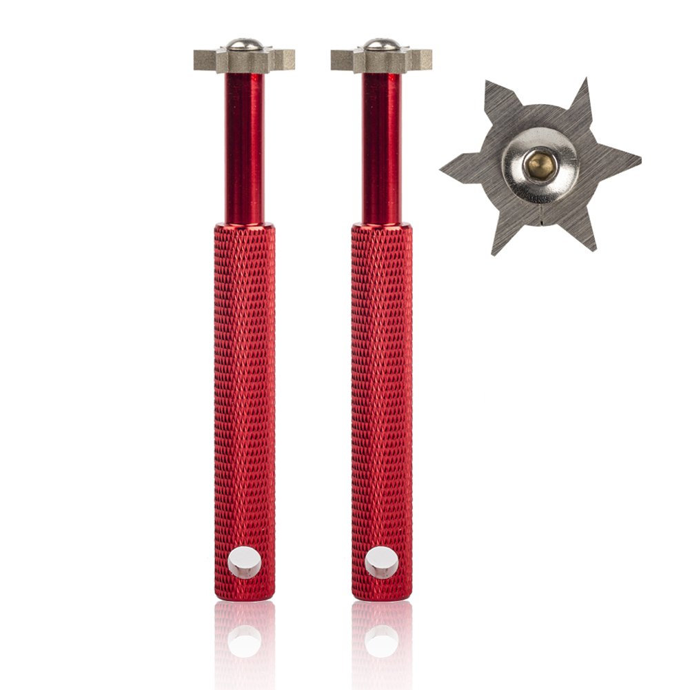 HIFROM Groove Sharpener with 6 Heads - Golf Club Groove Sharpener Re-Grooving Tool and Cleaner Replacement for All Irons Pitching Sand Lob Gap and Approach Wedges and Utility Clubs (2 Red) — image 1