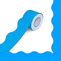 Vista 18 de Bordes de tablón de anuncios de 60 pies, borde ondulado verde puro con diseño de línea ondulada para decoración de escuela, aula y oficinas