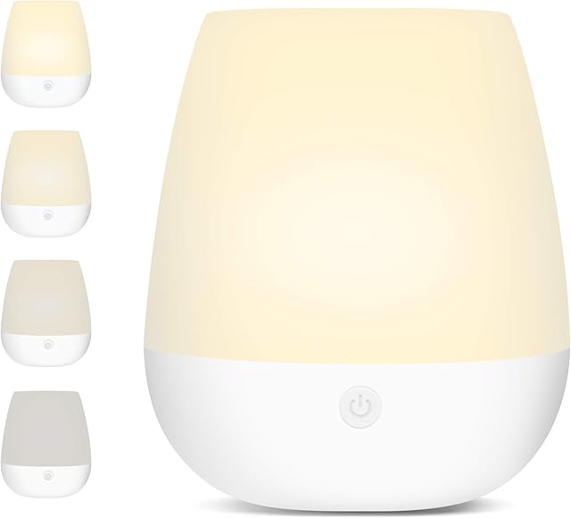 S SELDORAUK Baby Night Light Nursery Night Touch Night Light for Kids - USB Rechargeable Bedside Lamp Touch Control Nursery Lamp for Breastfeeding, Sleeping and Relaxing (New Warm)