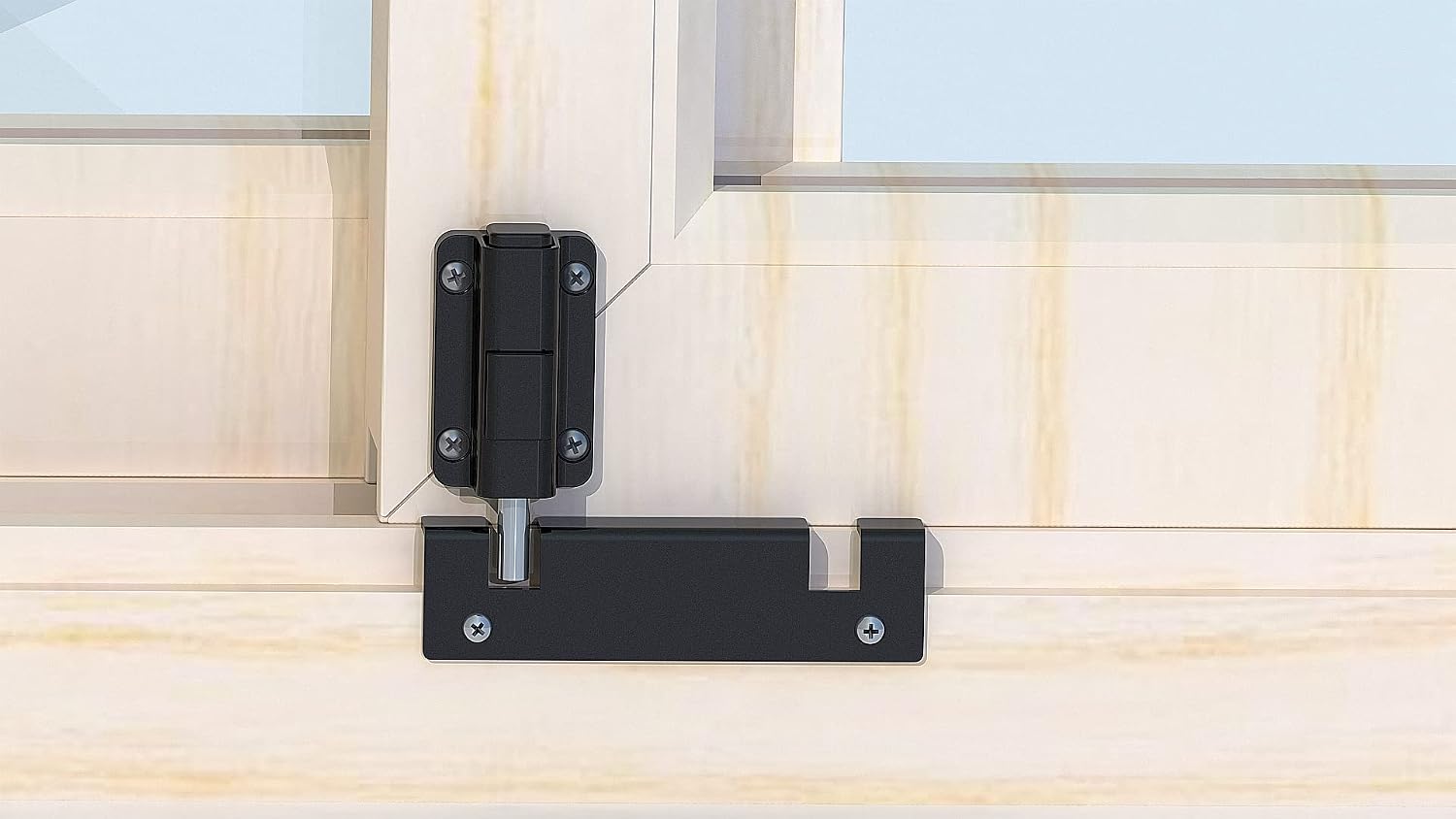 House Guard Sliding Glass Door Locks Upgraded Version Complete Footlock Kit Suitable for Any Sliding Doors and Windows 100,000 Times of Lock Body Opening and Closing Detection(Black)