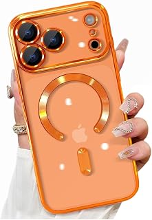 VONZEE Electroplating Transparent Logo Back Cover TPU Compatible with iPhone 17 Pro Max Case, Compatible with Magsafe, Ind... Price In India
