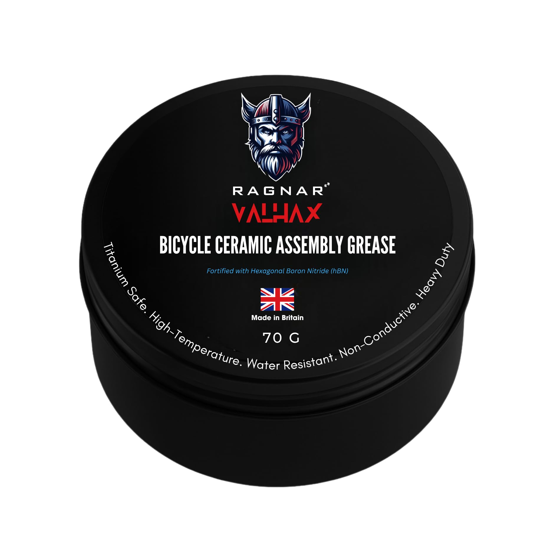 Ragnar Valhax Bike Ceramic Assembly Grease – 70g Titanium-Safe Ceramic Grease hBN Fortified Anti-Seize, Water-Resistant NLGI 1 for Precision Bike Builds & Maintenance Made in UK.
