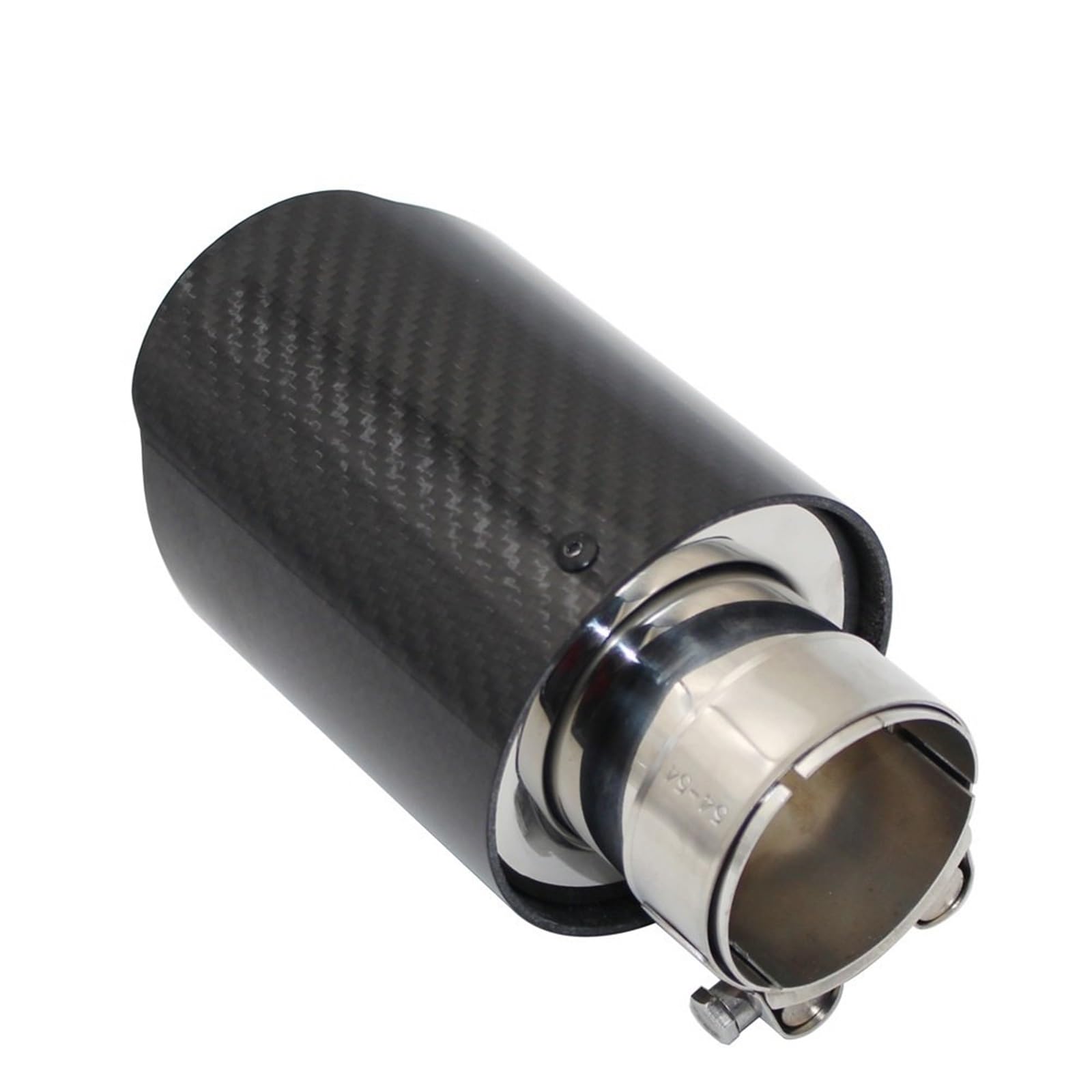 Car Silencer Końcówka tłumika z błyszczącego włókna węglowego, układ wydechowy, tłumik rury, dysza, uniwersalna, prosta, nierdzewna, niebieska(77mm-101mm)