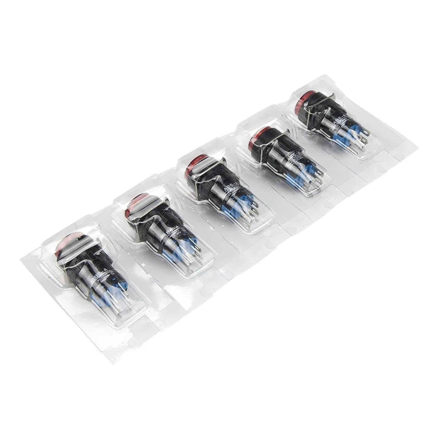 5pcs / lot AB6-A-22 16mm self-Lock ON - Off Round Push Button Switch DPST pushbutton LA16Y-22(Red)