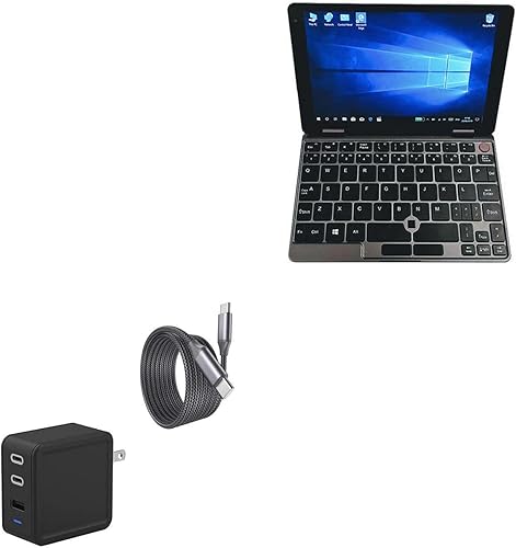 BoxWave Cargador compatible con Chuwi MiniBook - Paquete de cargador de pared PD (65W), cable largo adaptador de CA de suministro de energía, negro