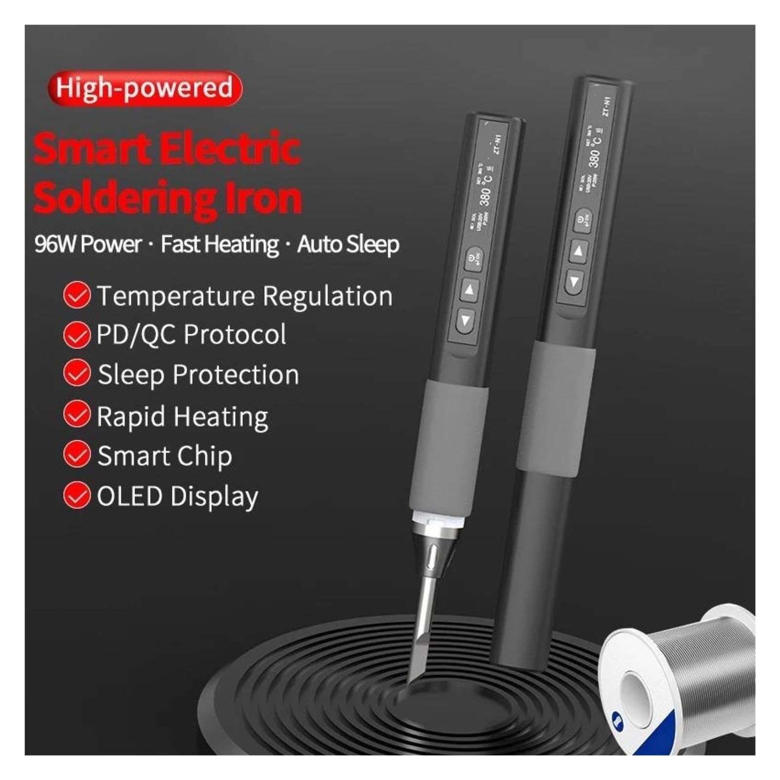 Poste à souder, Fer à souder intelligent ZT-N1 96W, stylo de soudage pour électricien Portable, outil retouche domicile température constante