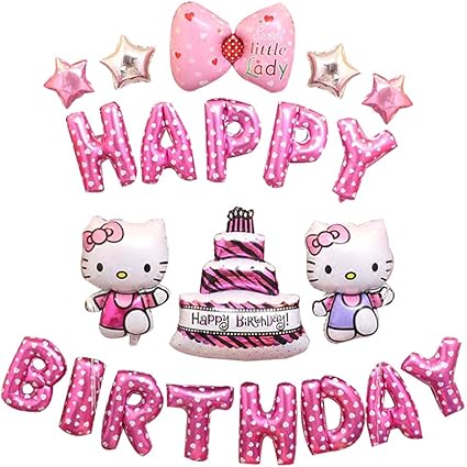 Couleur Zebra Hellokitty Anniversaire Decorations De Fete Decoration Fournitures Ballons Joyeux Anniversaire Banniere Dragees De Fete D Anniversaire Pour Enfants Ou Filles Rose Amazon Fr Cuisine Maison