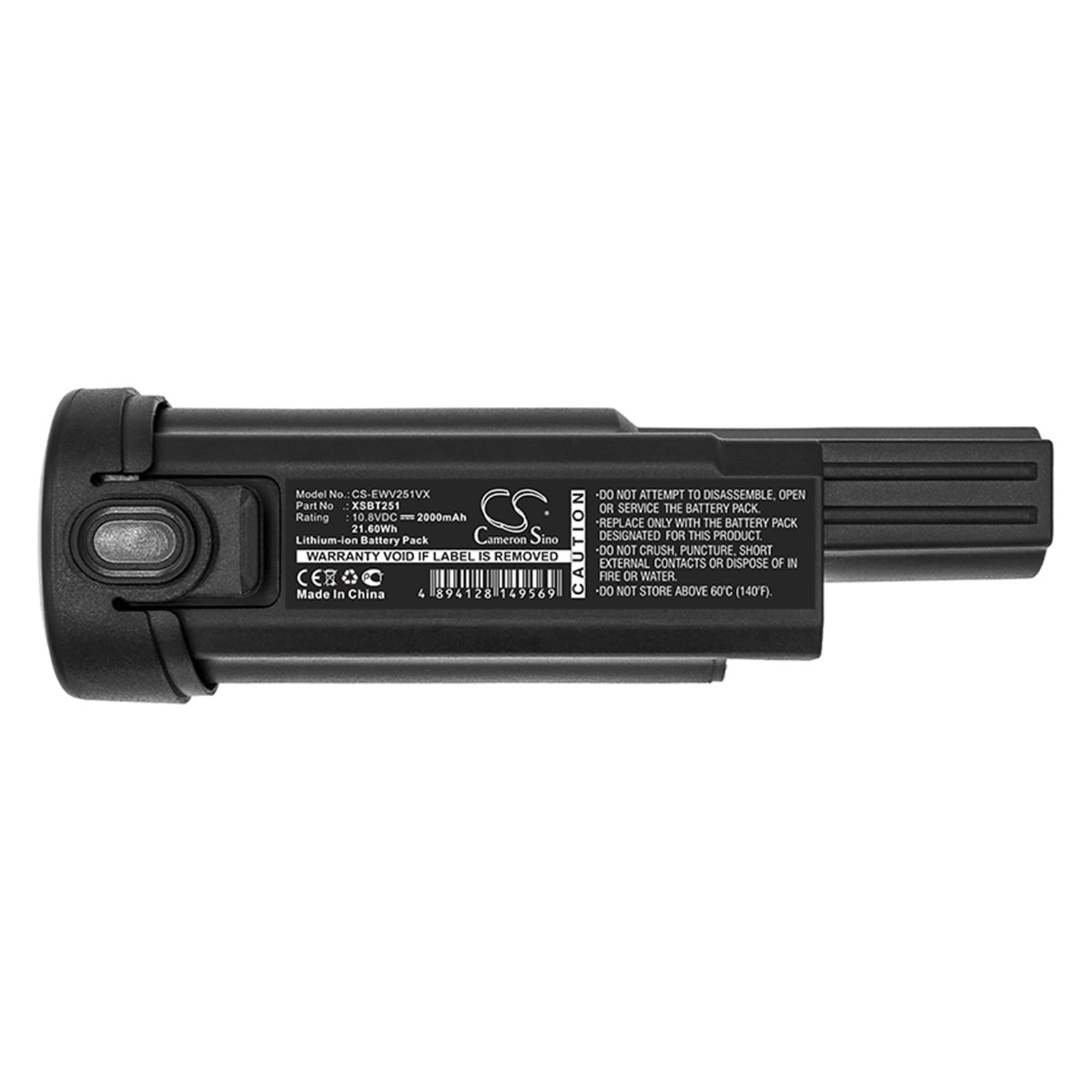 10,8 V/2000 mAh/2500 mAh Li-Ionen-Akku for im Auto montierten Handstaubsauger XSBT251, XSBT251EU, kompatibel mit Shark WV251, WV251UK(2000mAh)