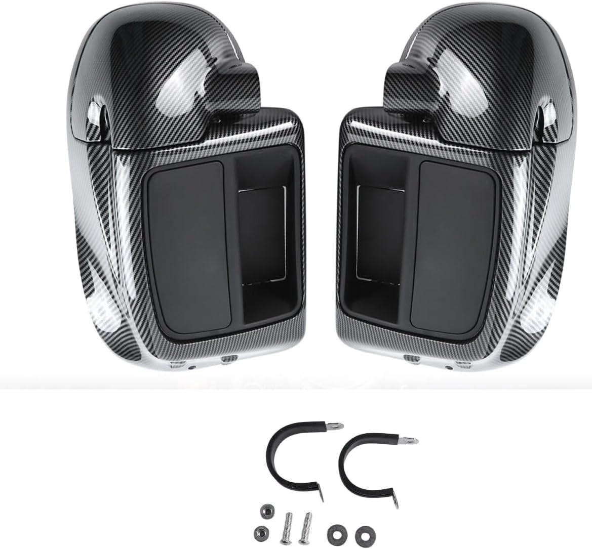 Vented Leg Fairings with Glove Boxes for Harley,Carbon Fiber Pattern Lower Vented Leg Fairings for Harley Touring Road King Glide, Street Glide, Electra Glide, Ultra-Classic 2014-2023 Accessories