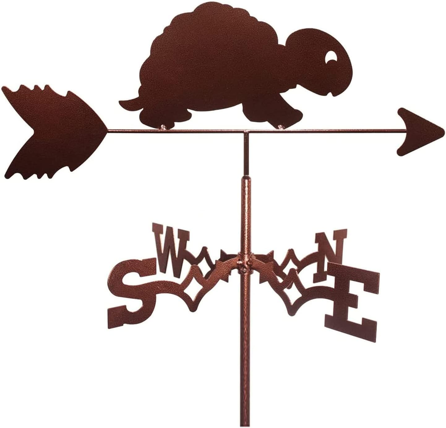 Tortoise Weather Vane with Animal Figurine, Decor Garden Weathervanes Practical Direction Indicator Vintage Style Farm Scene Home Outdoor Garden Yard Ornament