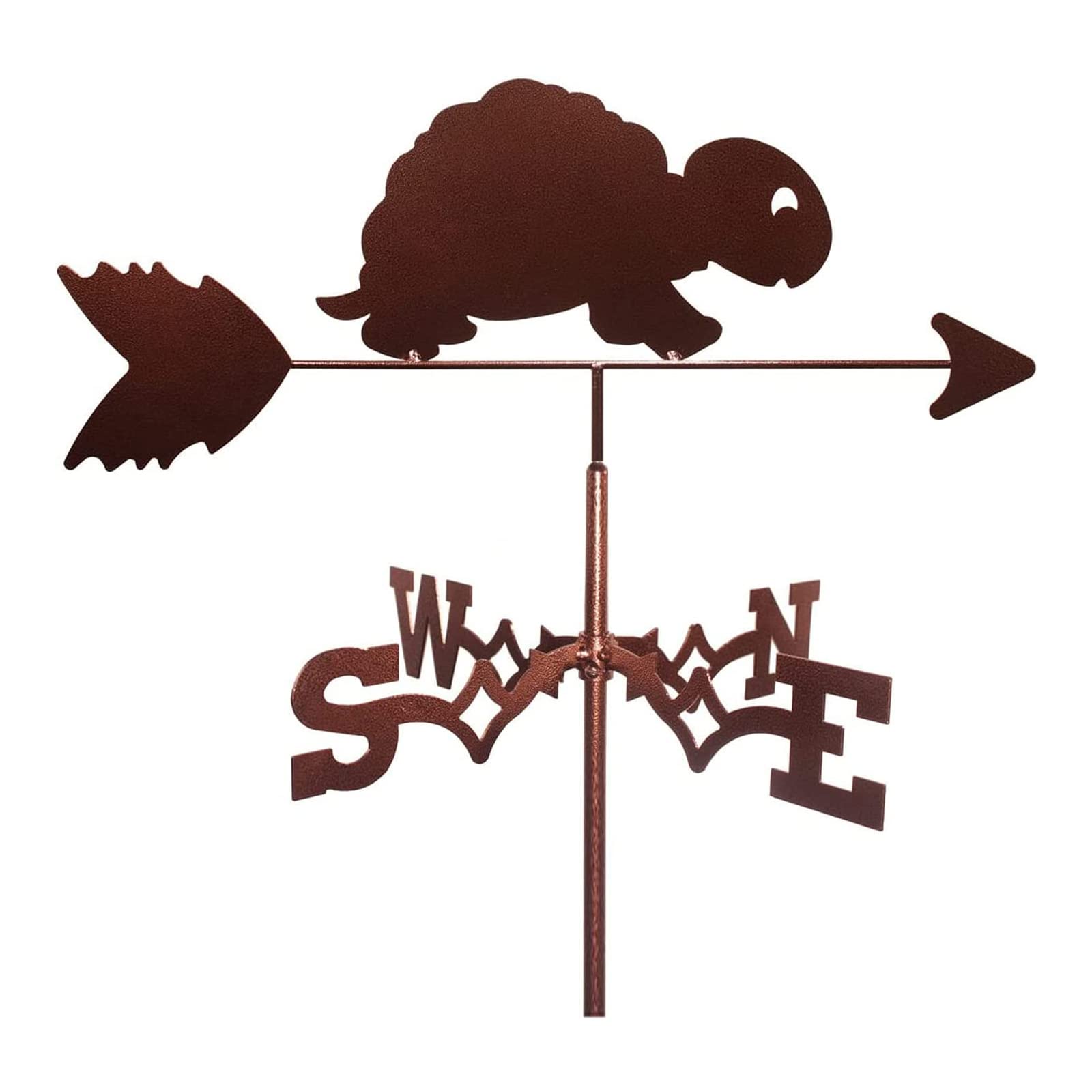 ANCNA Tortoise Weather Vane with Animal Figurine, Decor Garden Weathervanes Practical Wind Direction Indicator Vintage Style Farm Scene Home Outdoor Garden Yard Ornament