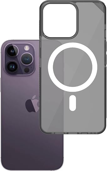 Armor Signature Case Compatible for MagSafe, for iPhone 14 Pro Max (Crystal Grey with Grey Tape)
