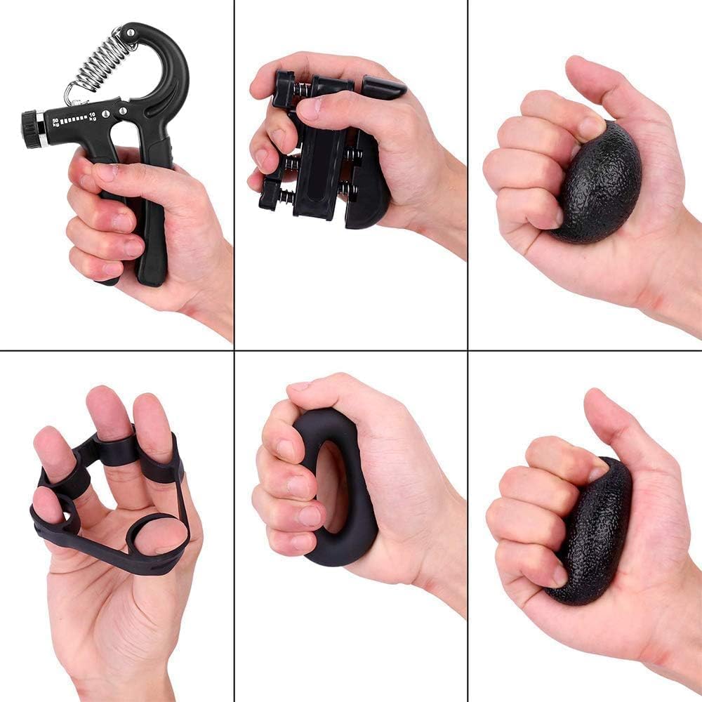 ORBITORA Hand Grip Strengthener Forearm Trainer Kit 5 Pack Hand Grip strengthener Grip Ring Ball for Men Women Finger Exercise Power Hand Grippers 1