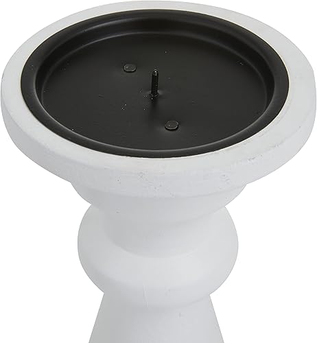 Miniatura 4 de Deco 79 Mango - Portavelas de pilar de madera torneada, juego de 3 10 pulgadas, 8 pulgadas, 6 pulgadas de alto, blanco