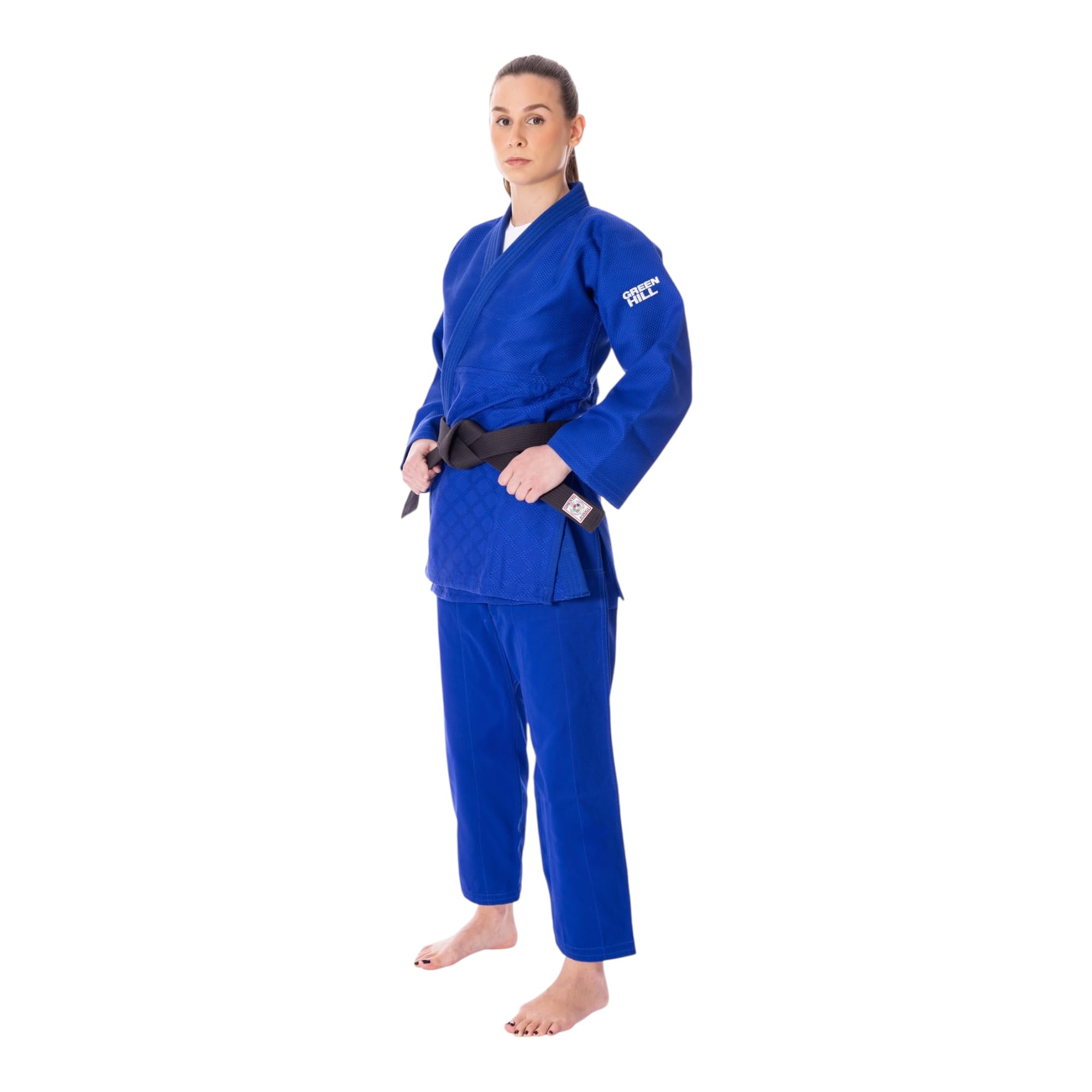 GREEN HILL JUDOGI Bianco Blu IJF Approved Judo GI Kimono Unisex
