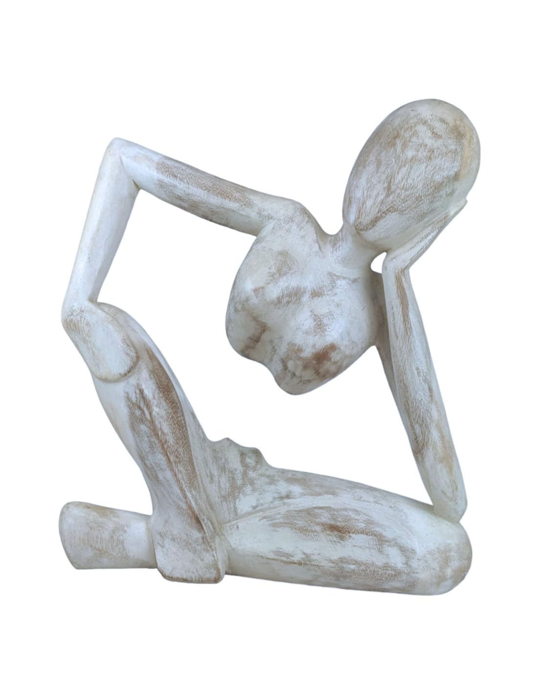 Statue abstraite << Le Penseur >> 40cm en bois | Design et Épurée