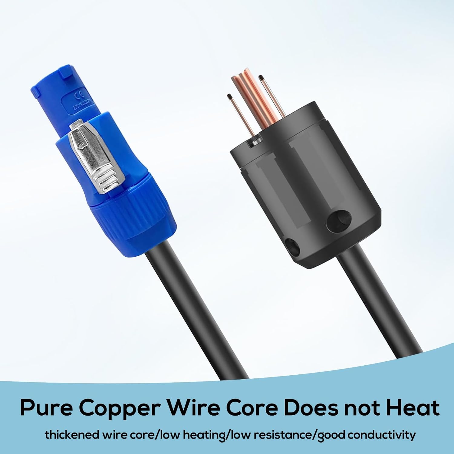 11AWG PowerCON Cable,NEMA 5-15p to PowerCON Connector,PowerCON Power Cable 20A 3 Pin PowerCon Input Male Connector Extension Power Wire for Outdoor Stage Light LED Screen-15FT