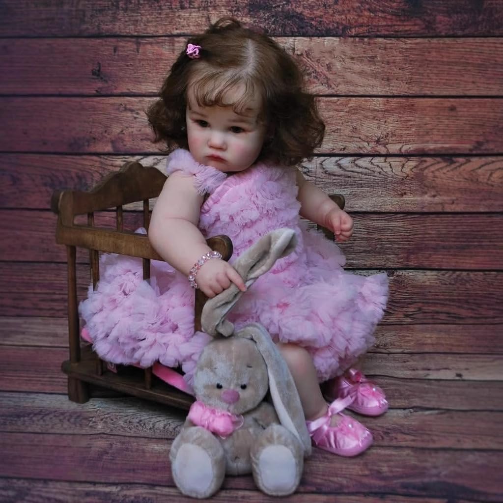 Reborn Toddler Dolls Girl 24 Inch Lifelike Baby Doll Realistic Toddler Doll Girl Look Real Cute Fat Reborn Baby Weighted Real Life Baby Doll Toys with Accessories for Kids