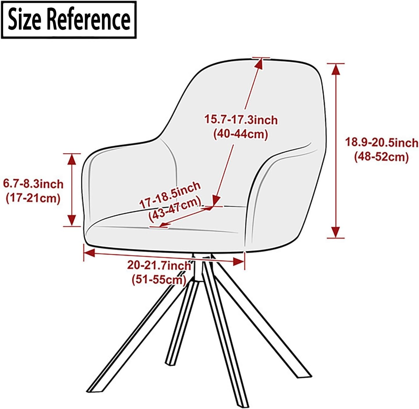 1/2/4 Pcs Stretch Wing Back Armchair Covers Water-Repellent Curved Back Swivel Chair Slipcover Jacquard Counter Seat Protector for Kitchen Dining Room Office(Black,2pcs)