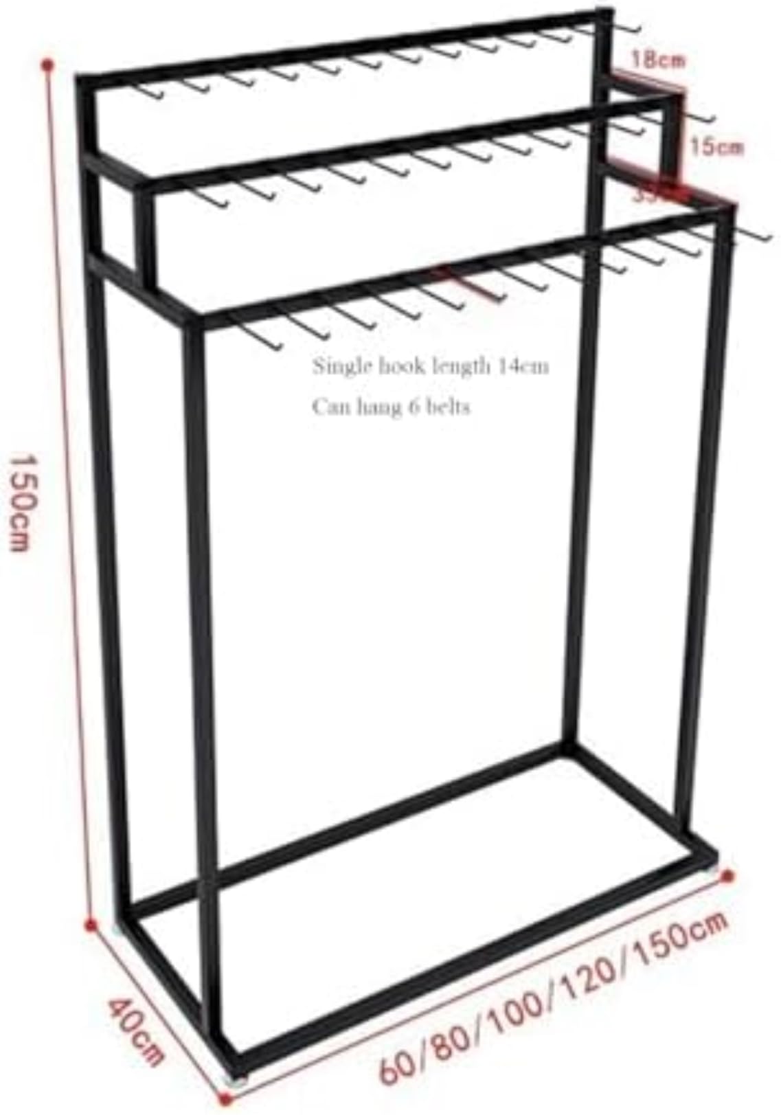 Organizador de metal de 3 niveles para corbatas y bufandas: exhibición versátil para cinturones, bolsos, accesorios, solución de almacenamiento de armario
