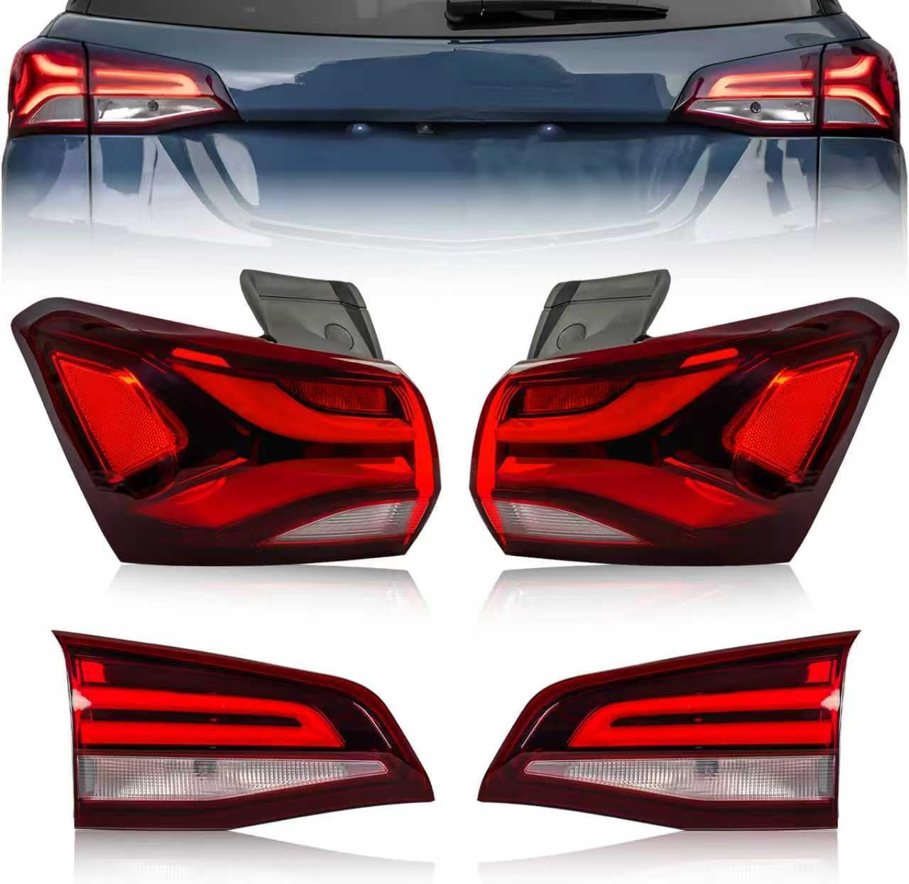 Tail Light Assembly Set for Chevy Equinox 2022 1.5L L4 Premier / RS, Full LED Outer and Inner Rear Brake Turn Signal Taillight Assembly for Chevy Chevrolet Equinox 2022 Driver and Passenger Side