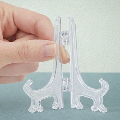 Miniatura 7 de Juvale Mini caballete acrílico - Paquete de 24, plástico transparente de 3 pulgadas, soportes de exhibición para coleccionables, tarjetas