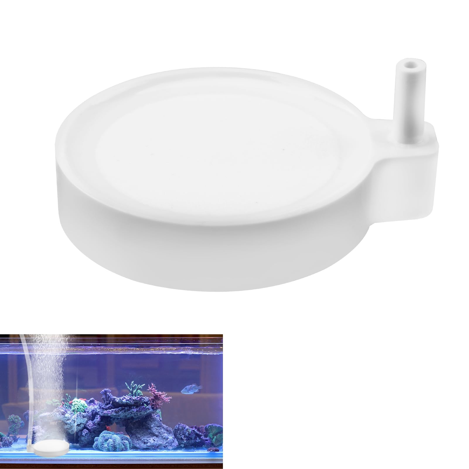 Piedra Difusora Acuario, Oxigenador Acuario Silencioso, Ideal para Aumentar el O2 y Reducir el CO2, Aireador Acuario, Apto para Decoración de Acuarios, Blanco 50mm
