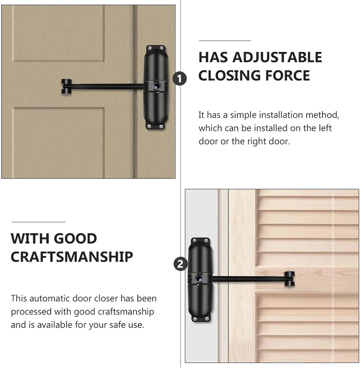 Adjustable Automatic Door Closer Silent Iron