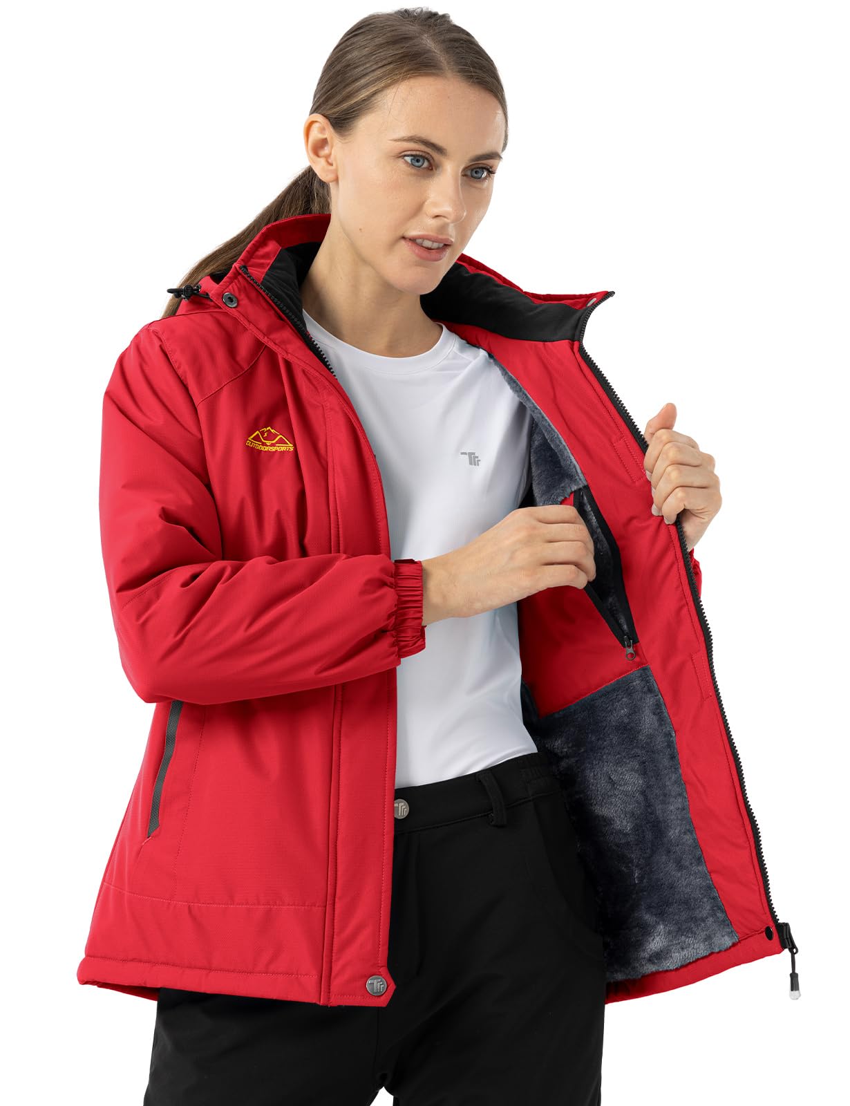 YSENTO Veste d'hiver imperméable pour femme - Veste softshell - Doublure chaude - Coupe-vent - Veste de snowboard d'extérieur