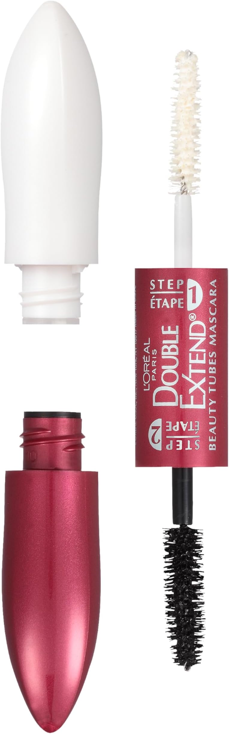 L'Oréal Paris Makeup Double Extend Beauty Tubes Lengthening 2 Step Mascara, Black, 0.33 fl. oz.
