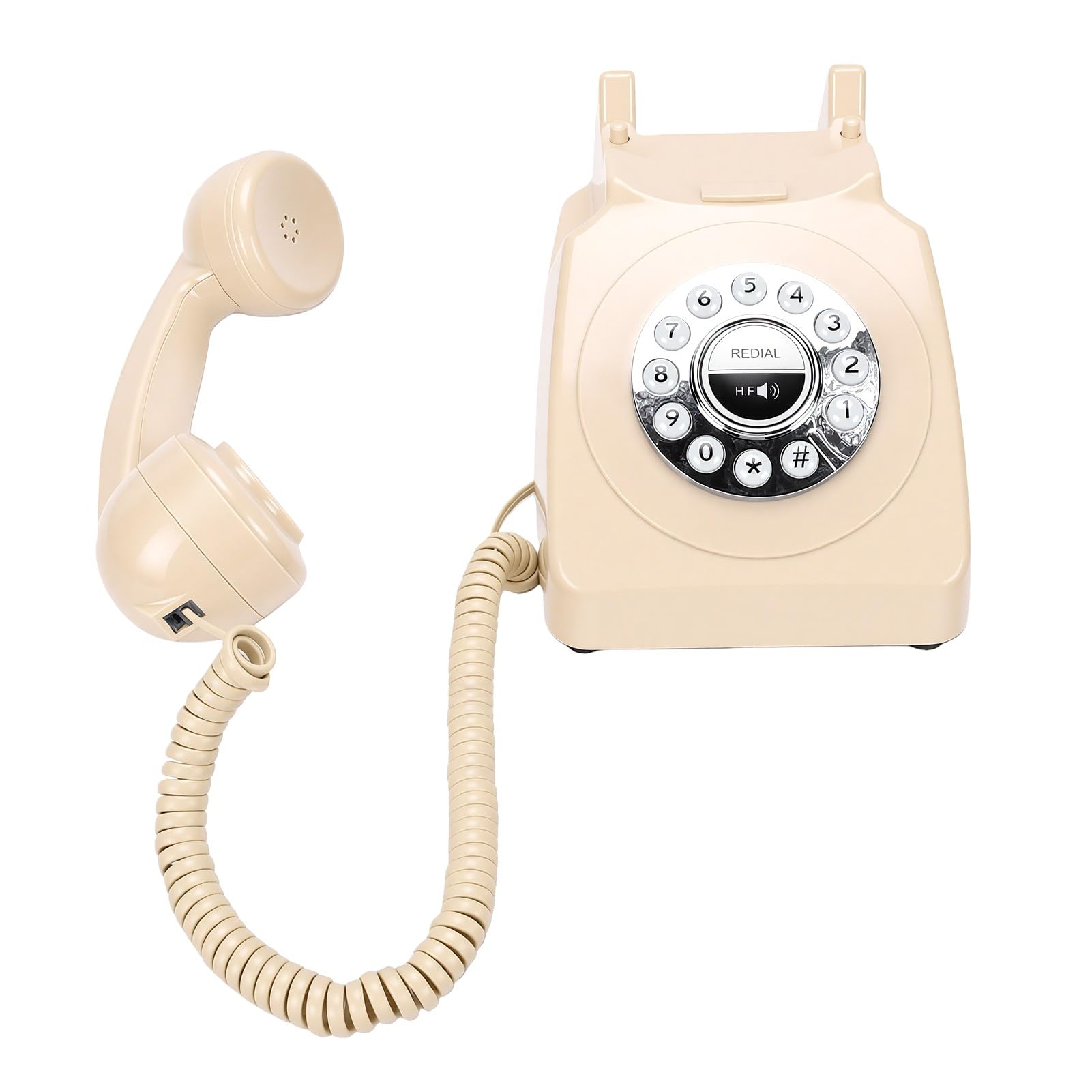 Sxhlseller Teléfono Bluetooth Retro Vintage, Teléfono Fijo Inalámbrico con Altavoz Bluetooth para Conexión de Inteligente en Casa y Oficina
