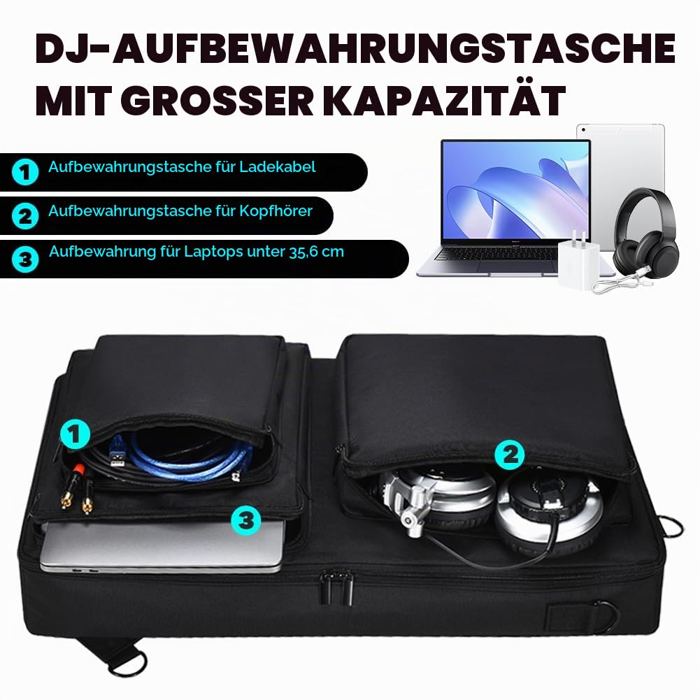 Meijunter DJ Controller Tragetasche Kompatibel mit Pioneer DJ DDJ-SR2/DDJ-SR für Native Instruments Traktor Kontrol S4 Mk3 für Hercules DJ Control Inpulse 500 mit Schulterriemen