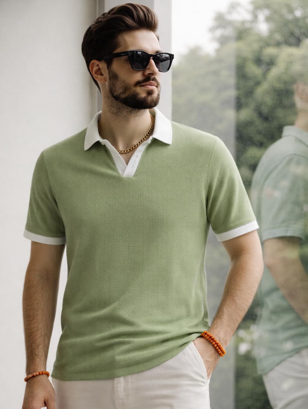 dagcros Men Solid Textured Polo for T-Shirt with Contrast Collar | Stylish Casual Wear Polo t Shirt for Man-picture-23