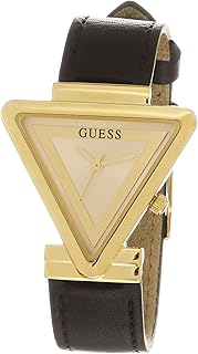 Ladies 34mm Watch - Black Strap Champagne Dial Gold Tone Case