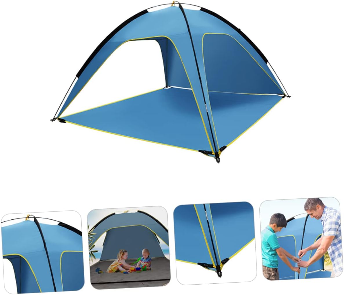 Polyester Quick-Open Ventilated Tent Spacious Outdoor Shelter for Family Camping Uv Protection and Lightweight and Portable for Beach and Hiking