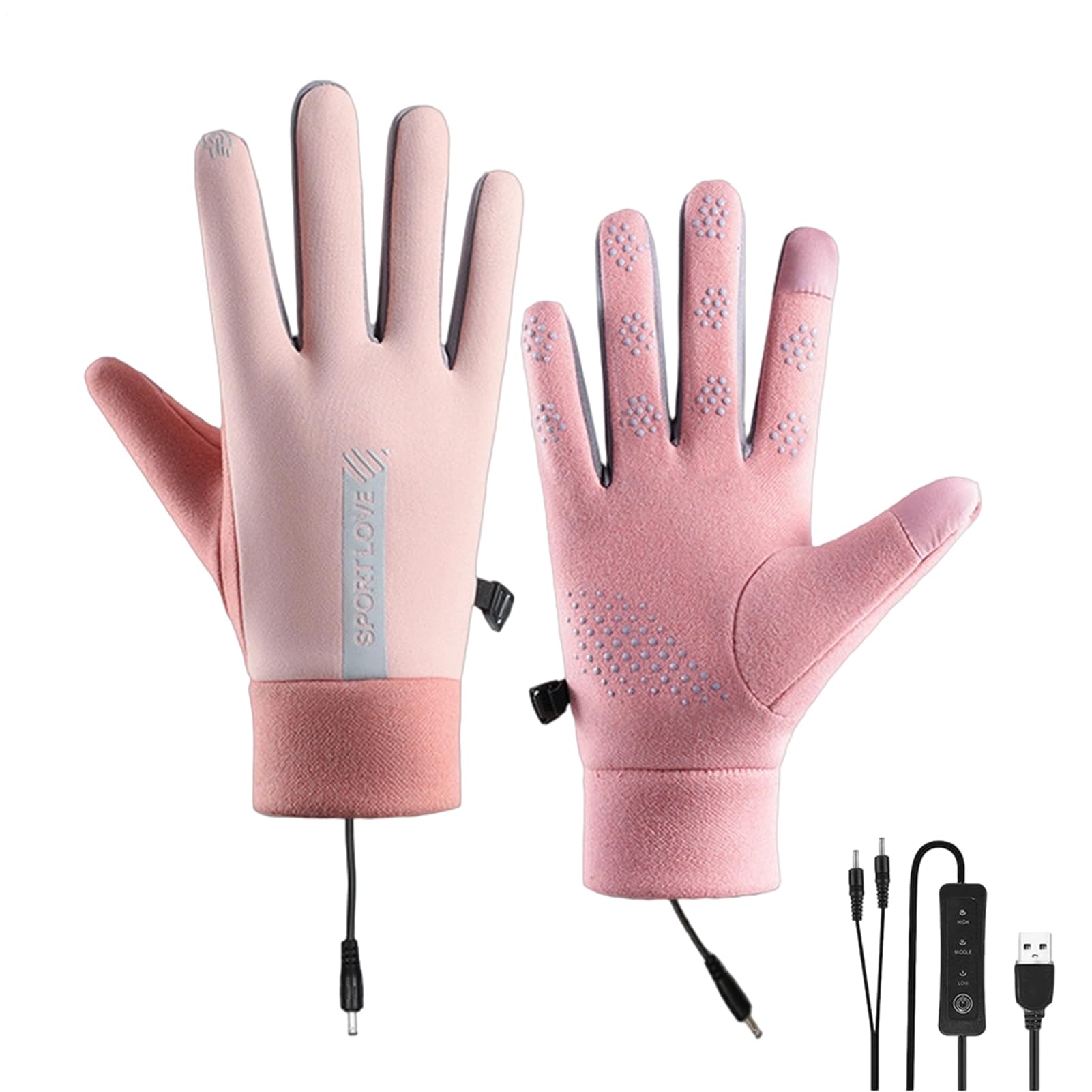 Gants chauffants USB écran tactile d'hiver unisexe - 8
